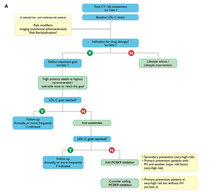 Figure 1. Algorithme thérapeutique concernant la diminution du LDL-cholestérol
