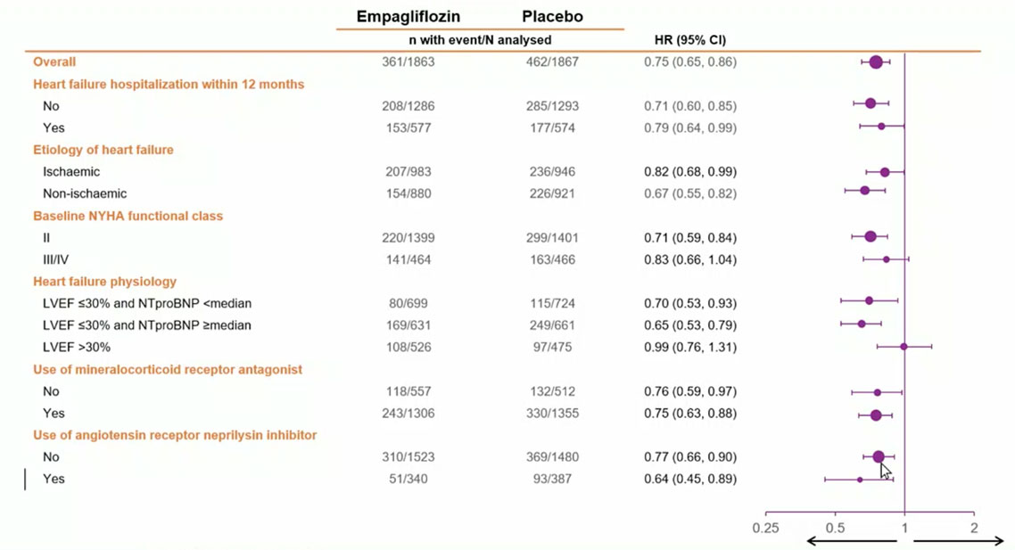 Figure 3 : analyses de sous-groupes pour le critère de jugement principal