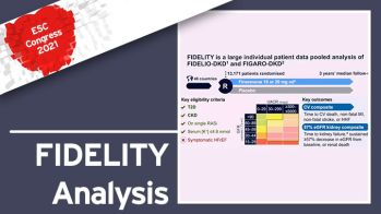 FIDELITY - la finérénone réduit significativement les évènements cardiovasculaires chez les patients diabétiques de type 2, quel que soit le niveau d’insuffisance rénale.