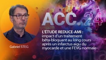 REDUCE-AMI : impact d’un traitement bêta-bloquant au long cours après un infarctus aigu du myocarde et une FEVG normale - ACC 2024
