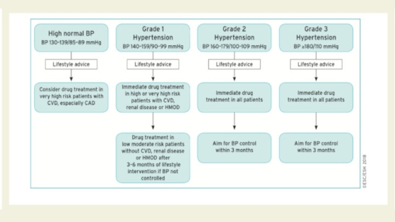 HTA : recommandations ESC 2018