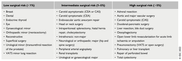 Figure 2. Les risques liés à la chirurgie