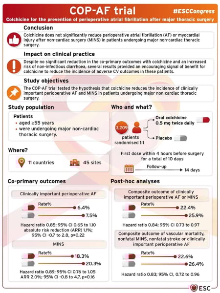 Figure 1 : Illustration centrale résumant les principaux éléments méthodologiques et les résultats principaux de COP-AF Source : ESC