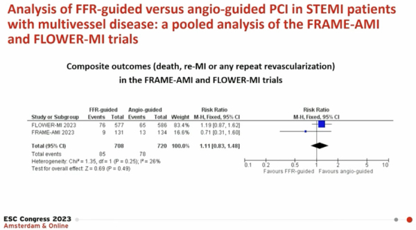 Figure 2. Analyse poolée des études FRAME-AMI et FLOWER-MI sur la population de patients avec STEMI.