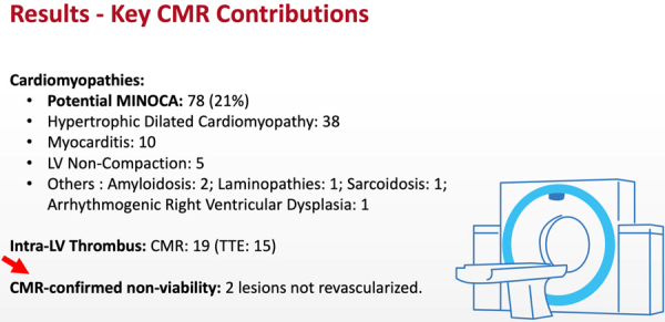 Figure 2 : Résultats – Performances de l’IRM pour les diagnostics différentiels (Source : présentation ESC - Dr DESROCHE)