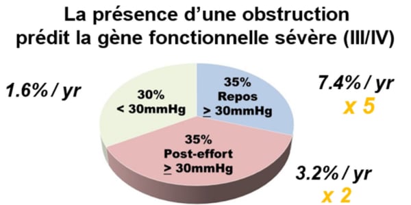 Figure 1 : la présence d'une obstruction prédit la gêne fonctionnelle sévère (III/IV)